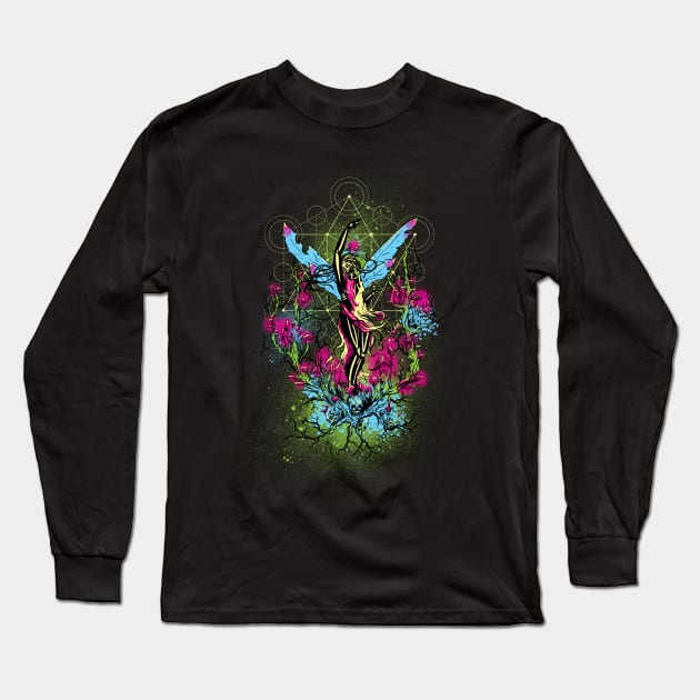 Dark Fairy Long Sleeve T-Shirt by Manfish Inc.